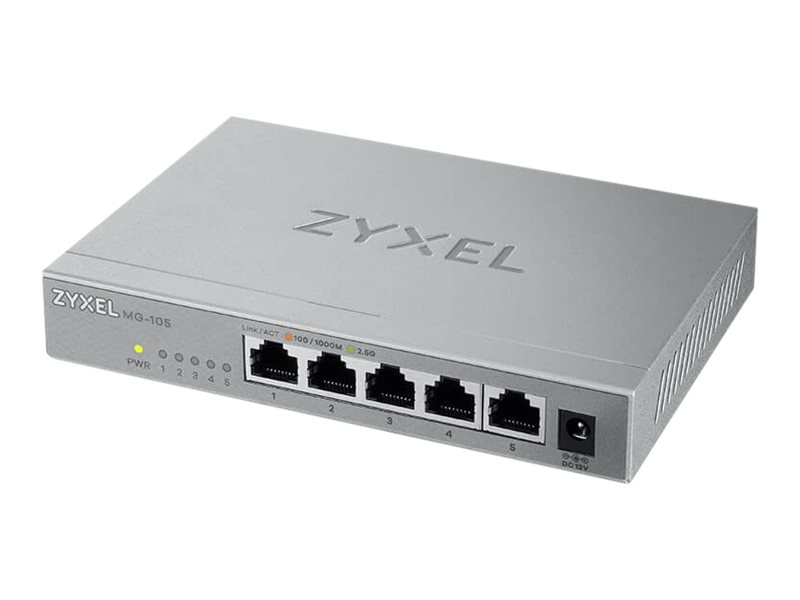 Zyxel Mg 105   Switch   Ikke Administreret   5 X 100 1000 2.5g Base T   Desktop fra Zyxel Communications