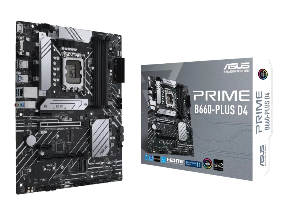 Prime B660 Plus D4   Bundkort   Atx   Lga1700 Sokkel   B660 Chipset   Usb C Gen 2x2, Usb 3.2 Gen 2, Usb 3.2 Gen 1   2.5 Gigabit Lan   Onboard Gr fra Asus