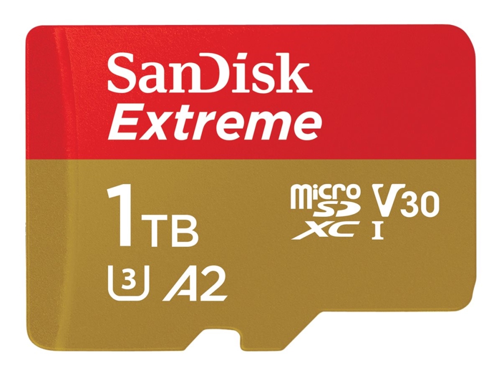 Extreme   Flashhukommelseskort (microsdxc Til Sd Adapter Inkluderet)   1 Tb   A2   Video Class V30   Uhs I U3   Class10   Microsdxc Uhs I fra Sandisk