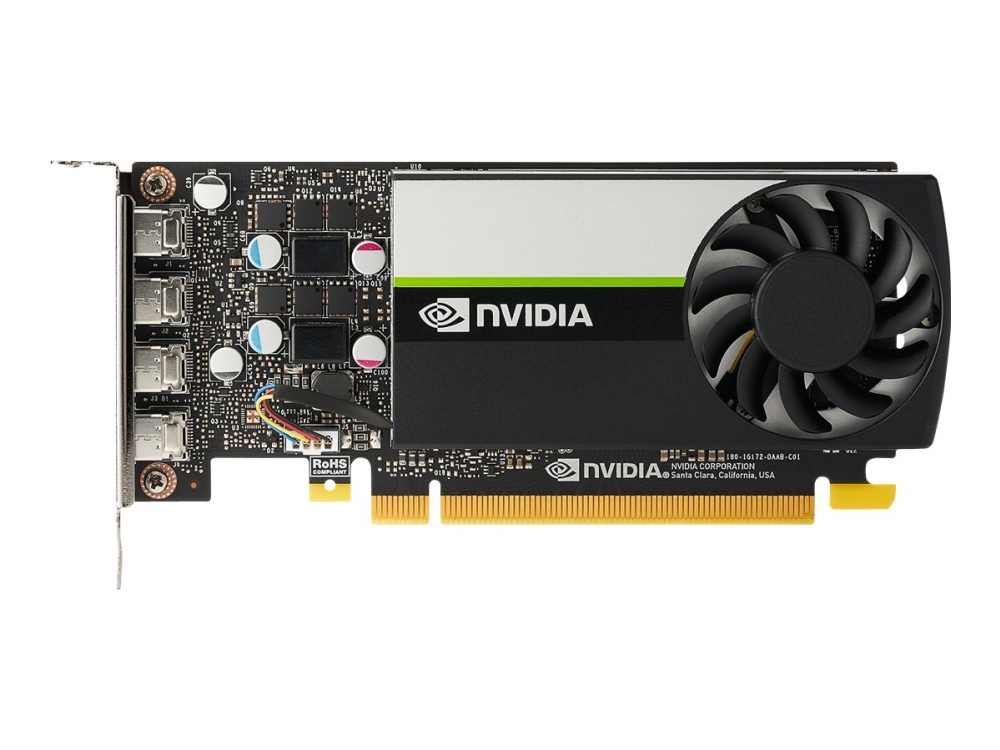 Nvidia T1000   Grafikkort   T1000   8 Gb Gddr6   Pcie 3.0 X16   4 X Mini Displayport   For Workstation Z2 G9, Z4 G5, Z6 G5, Z8 G5 fra Hp