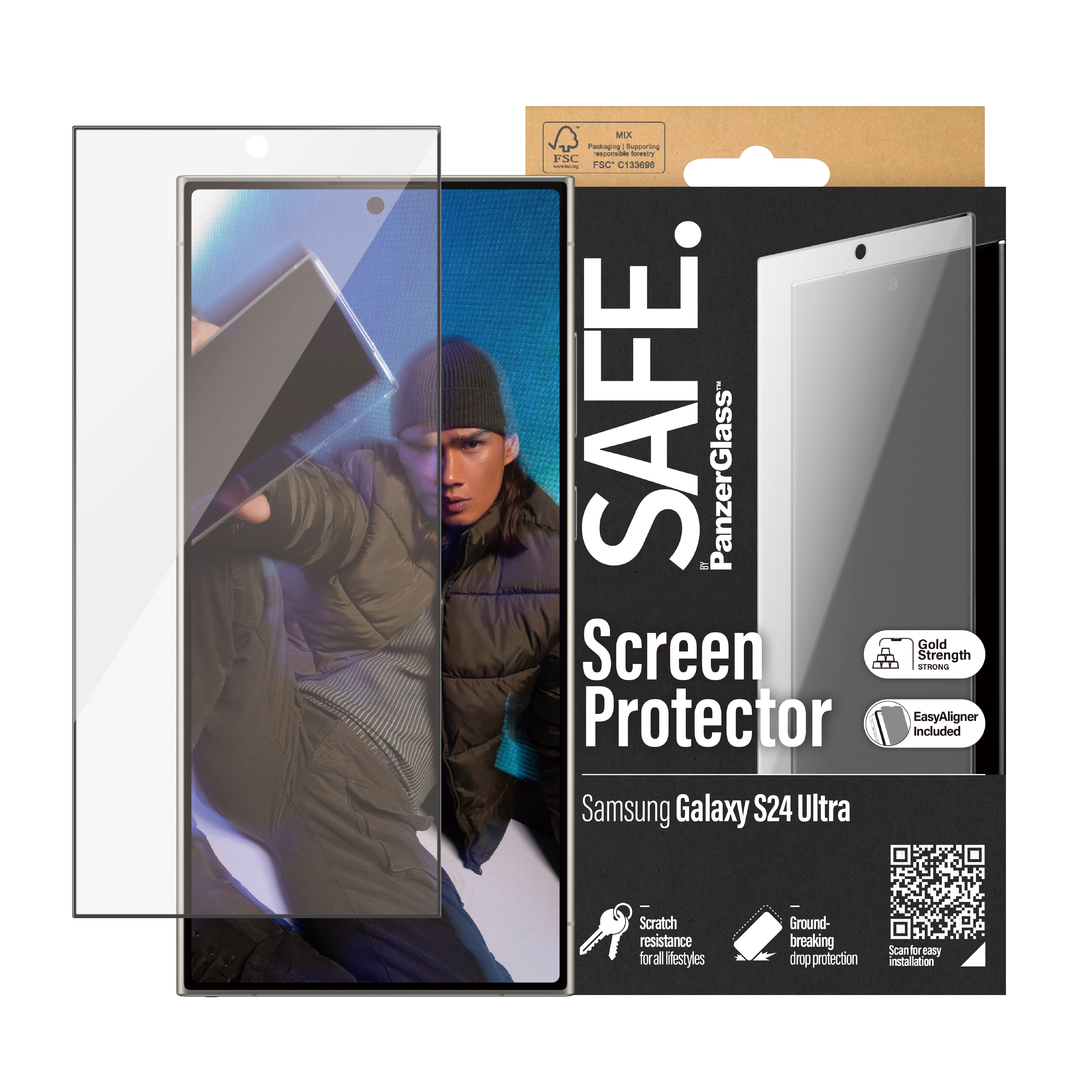 Safe. By  ™ | Skærmbeskyttelse   Ultra Wide Fit | Galaxy S24 Ultra fra Panzerglass
