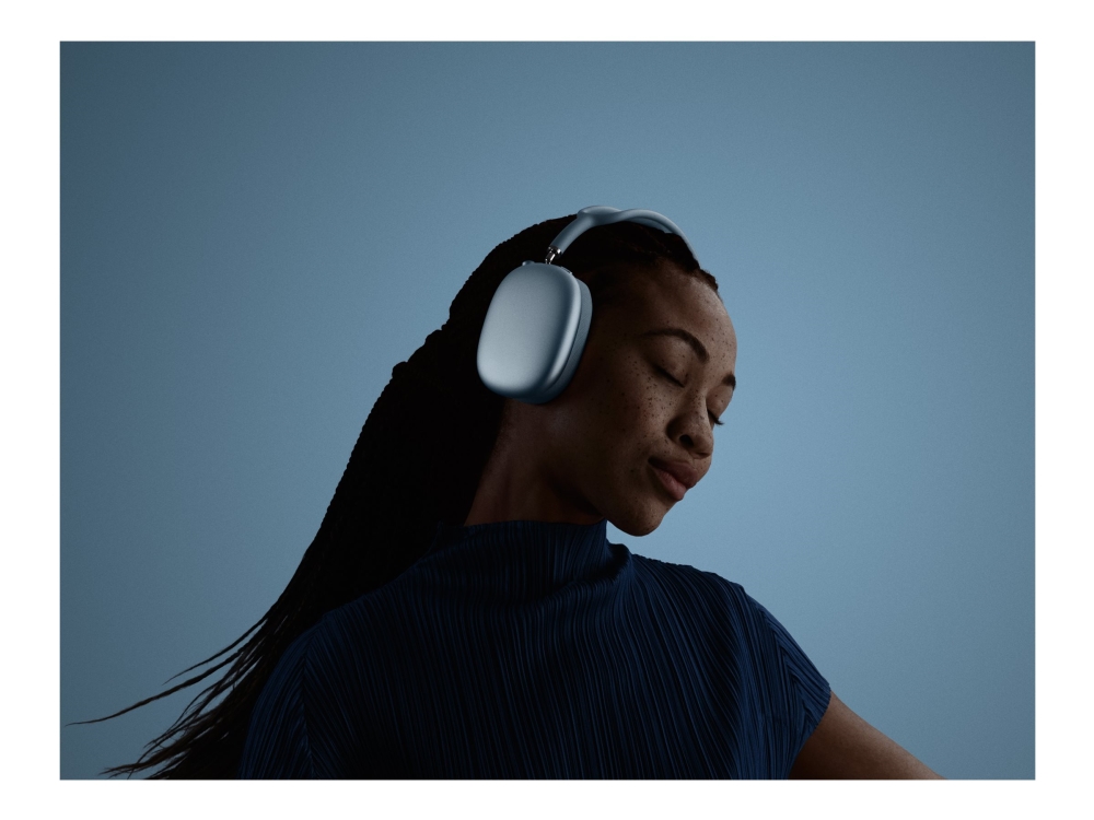Airpods Max   2. Generation   Hovedtelefoner Med Mik.   Fuld Størrelse   Bluetooth   Trådløs   Aktiv Støjfjerning   Blå fra Apple