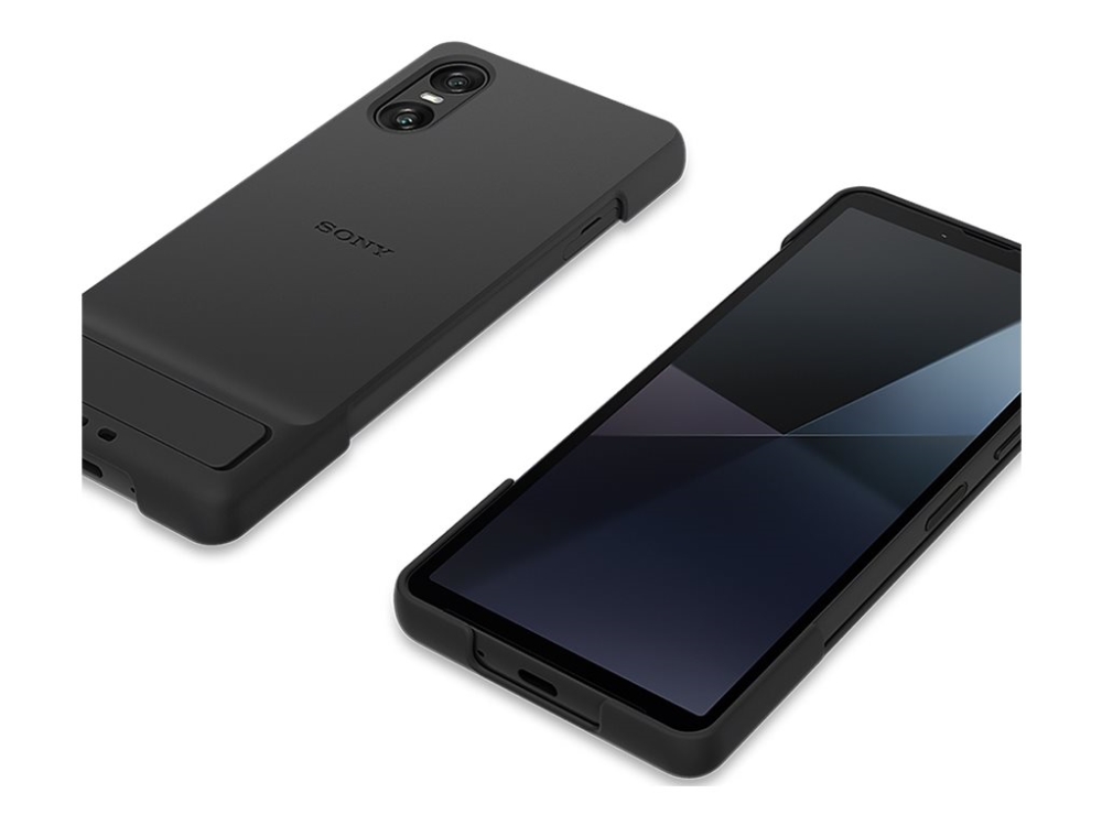 Style Cover   Bagsidecover Til Mobiltelefon   With Two Way Kickstand   Polyurethan, Polykarbonat   Sort   For Xperia 10 Vi fra Sony