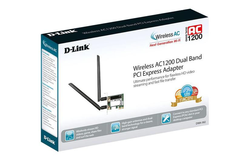 D Link Wireless Ac1200 Dwa 582   Netværksadapter   Pcie fra D-link